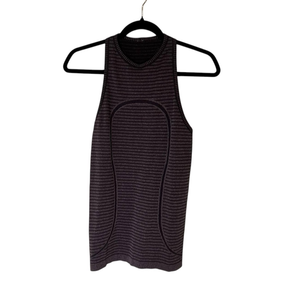 Lululemon Run: Swiftly Tech Tank- High Neck Striped Athletic Tank- Size 4 - Picture 5 of 10